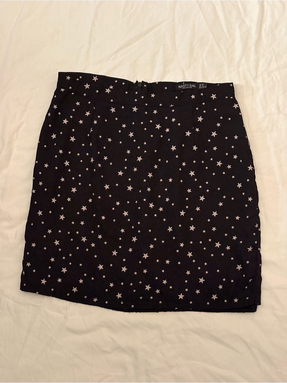 Nasty Gal Black Mini Skirt with White Star Print
